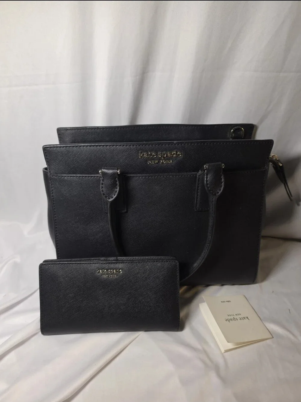 kate spade Black Saffiano Leather Tote with Wallet